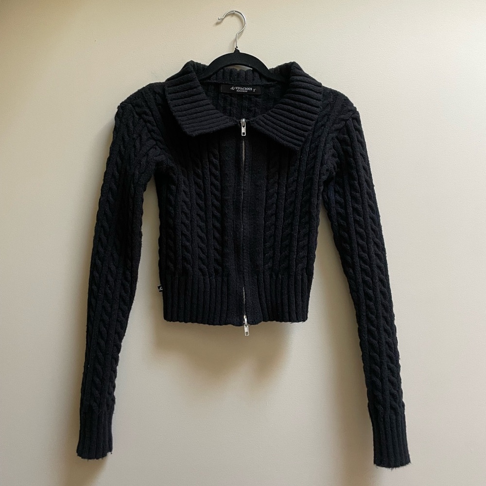 Black Cable Knit Sweater